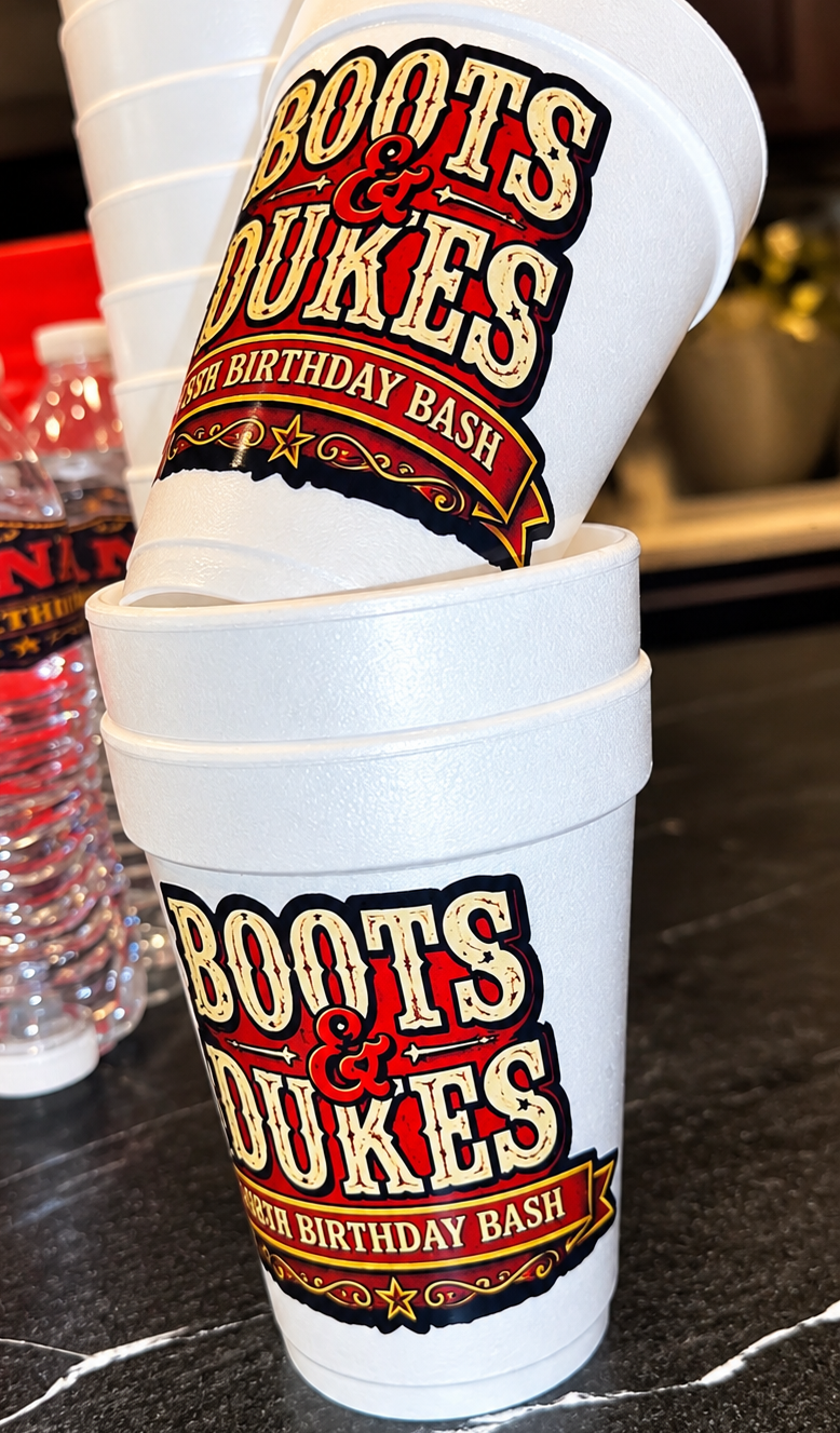 Custom Syrofoam Cups